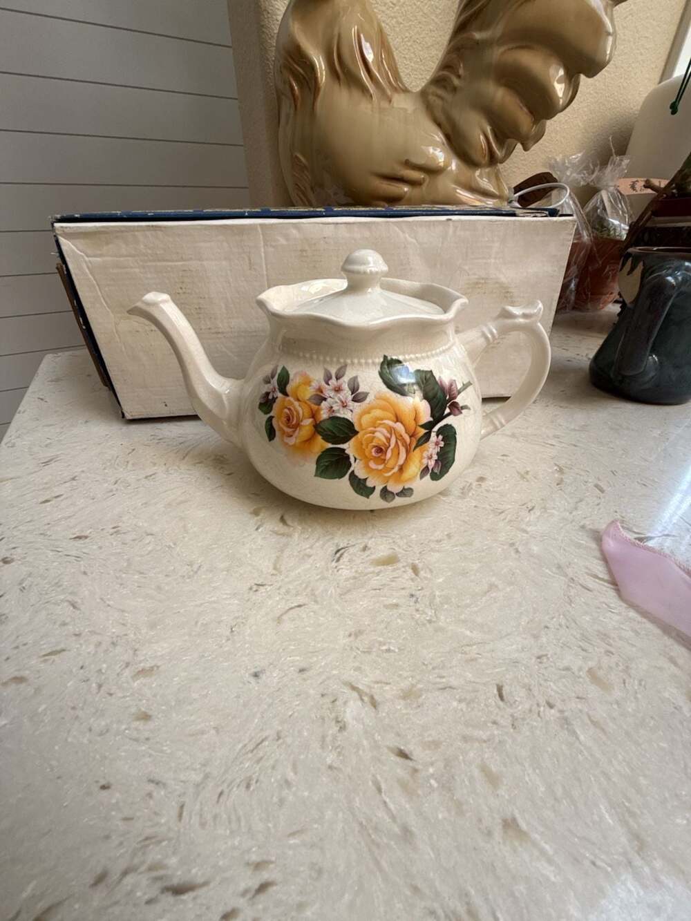 Arthur Wood Son Staffordshire England EST. 1884 rose flower Teapot # 5788